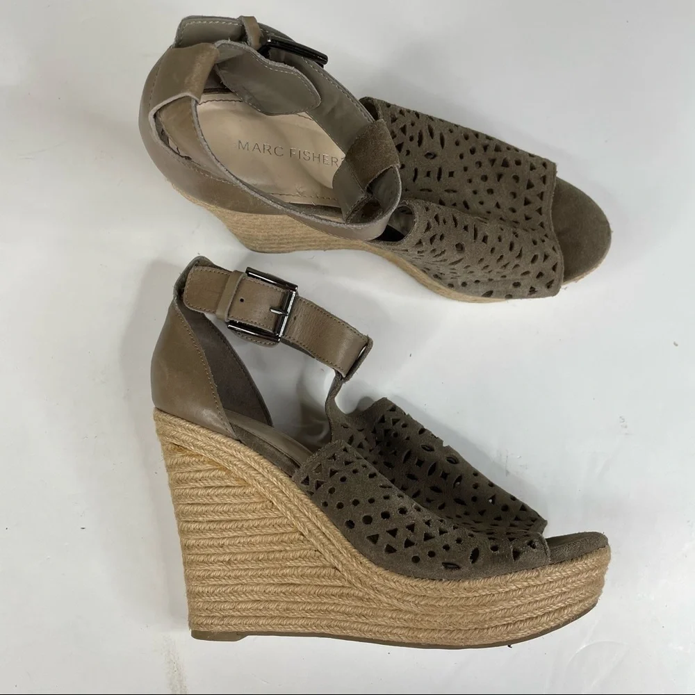 Marc Fisher Womens Hasina Espadrille Wedge Sandals Size 9‎